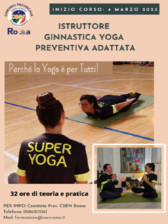 Corso istruttore di Ginnastica yoga preventiva adattata