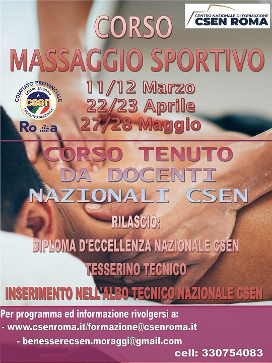 Corso di formazione per Operatore Massaggio Sportivo